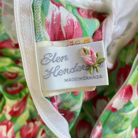 Vintage 90s Girls Tea Party Dress Baby Doll Collar Tulip Easter Dress Girl 6X - Picture 9 of 12